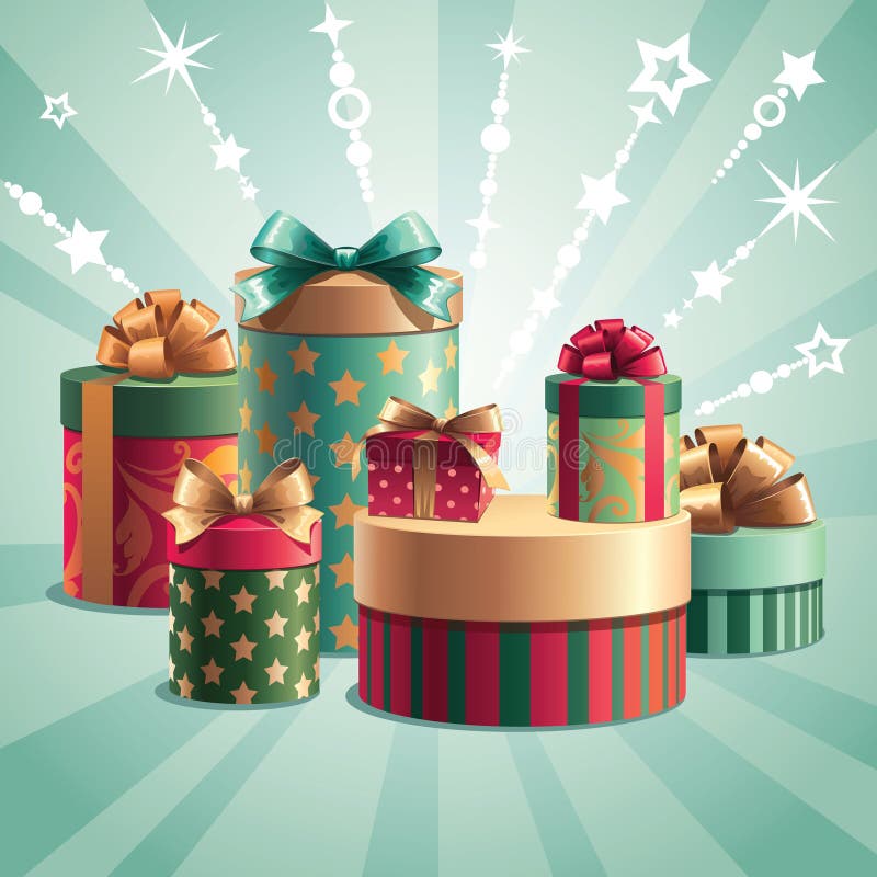 Christmas gifts template royalty free illustration