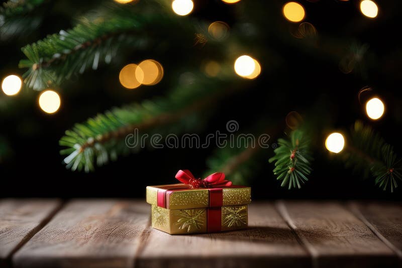 Christmas gifts under Christmas tree, vibrant color royalty free illustration