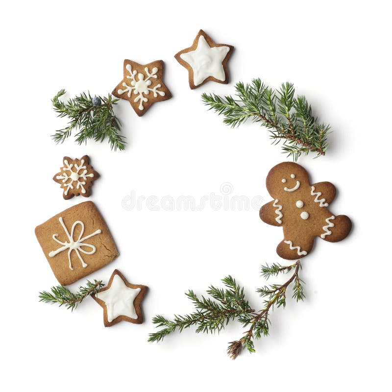 Christmas gingerbread cookies wreath