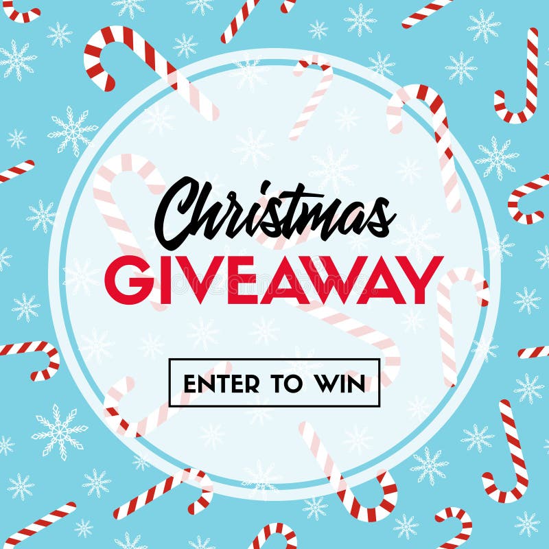 Christmas Giveaway Template with Candy Canes Stock Vector Christmas Giveaway Template with Candy Canes Stock Vector