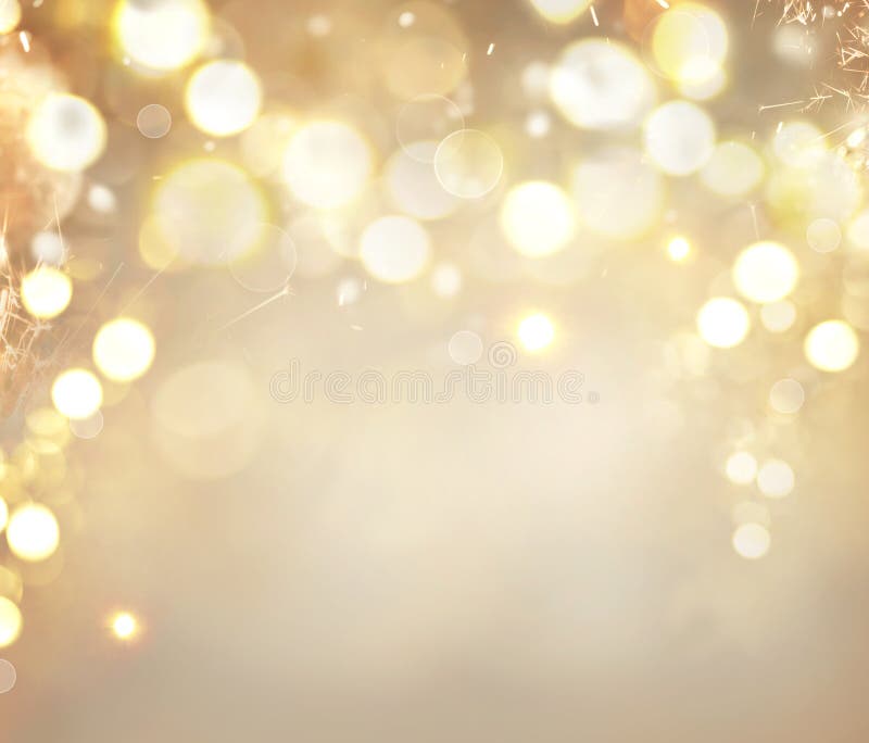 Christmas golden background. Holiday abstract glowing background stock photography