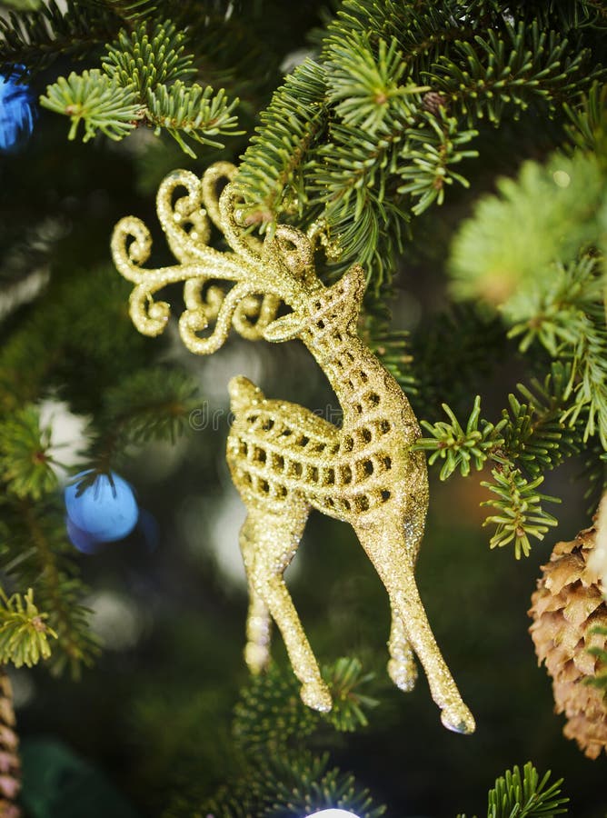 Christmas Golden Deer. Christmas Tree Decoration Stock Image Image of
