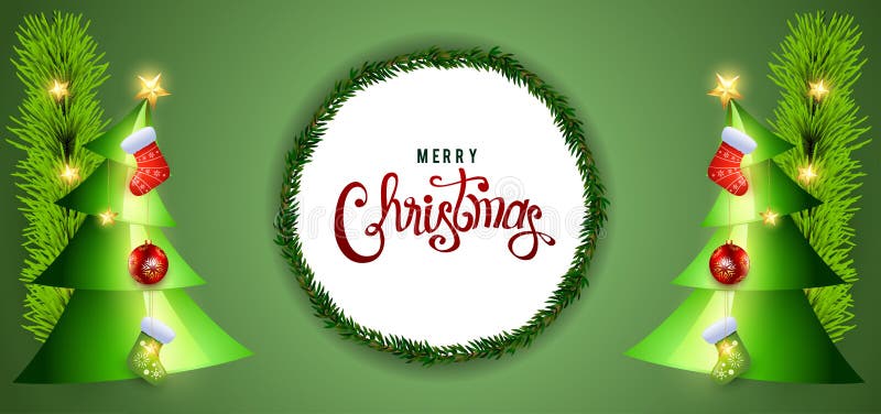 Christmas Green Background Design Stock Image - Image of graphic ...