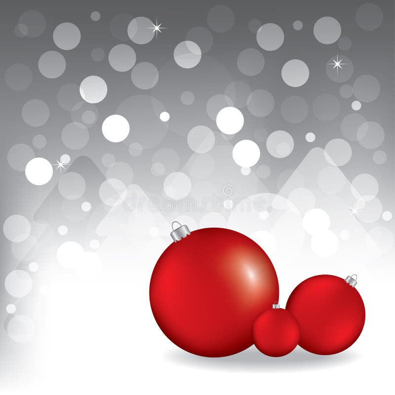 Christmas greeting card with red balls