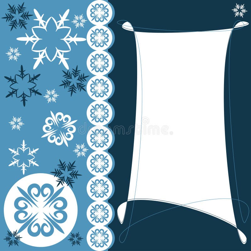 Christmas greeting card with snowflakes