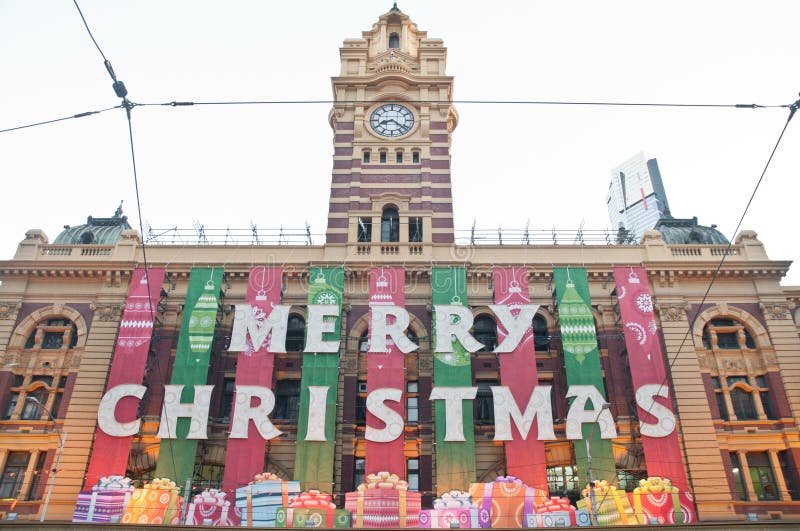 Christmas Greeting from Flinders St. Train Station in Melbourne