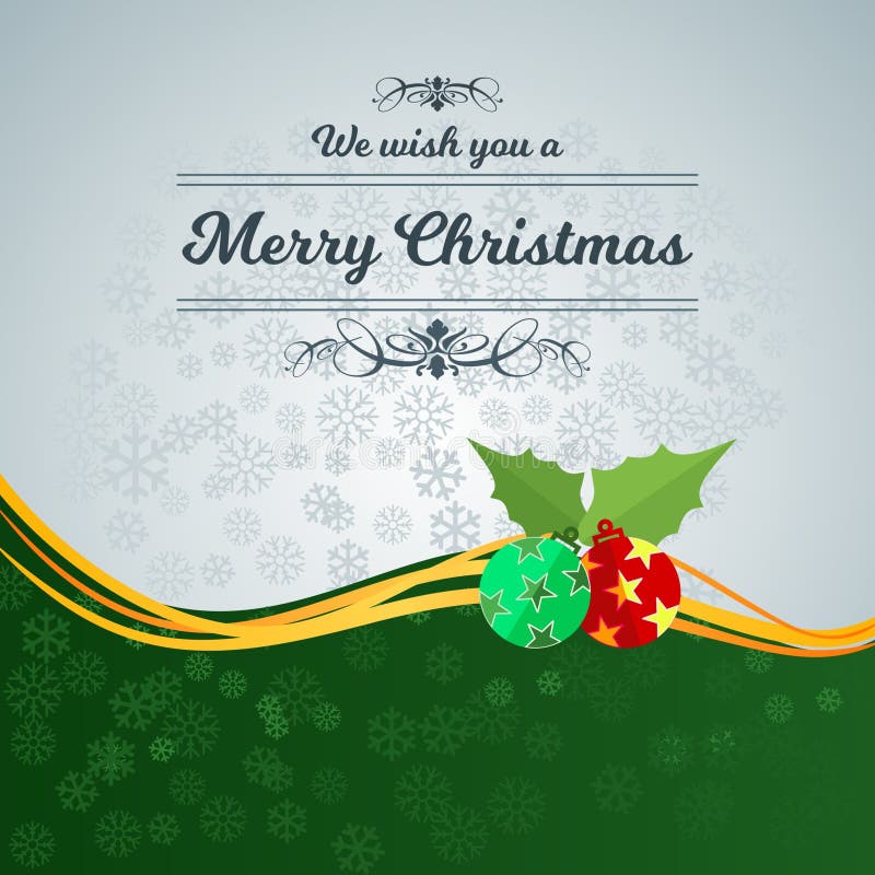 Merry Christmas Wish Card with Wrapped Ribbon Stock Illustration ...