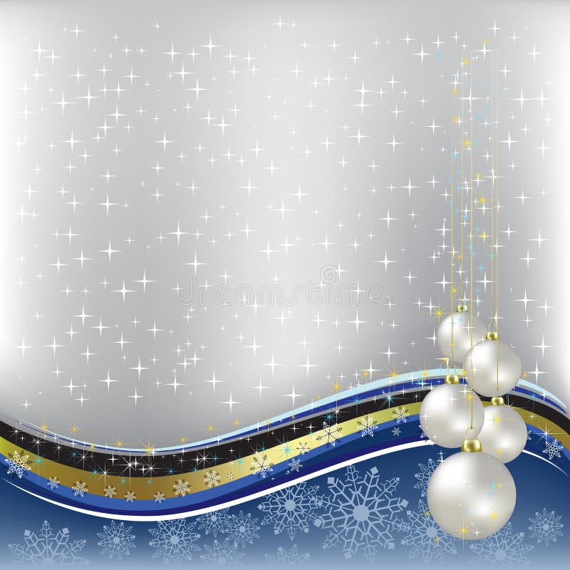 Christmas greeting pearl balls on silver