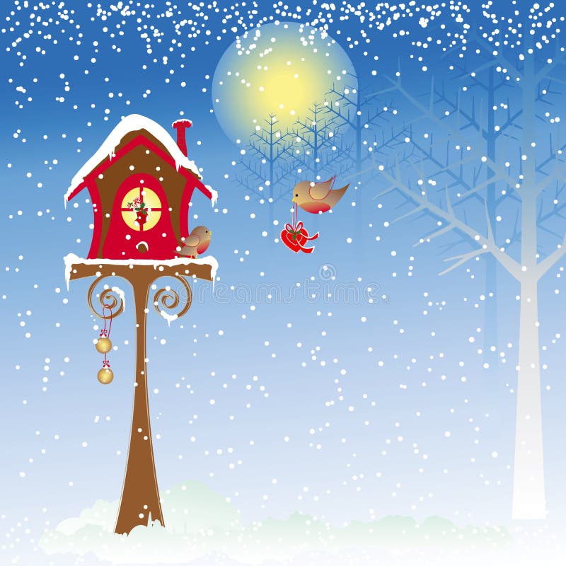 Christmas greeting robin bird background