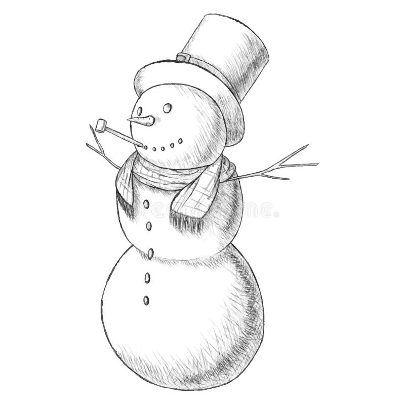 Easy way to draw a realistic snowman ⛄️ || christmas 🎄snowman pencil sketch  || step by step drawing - YouTube