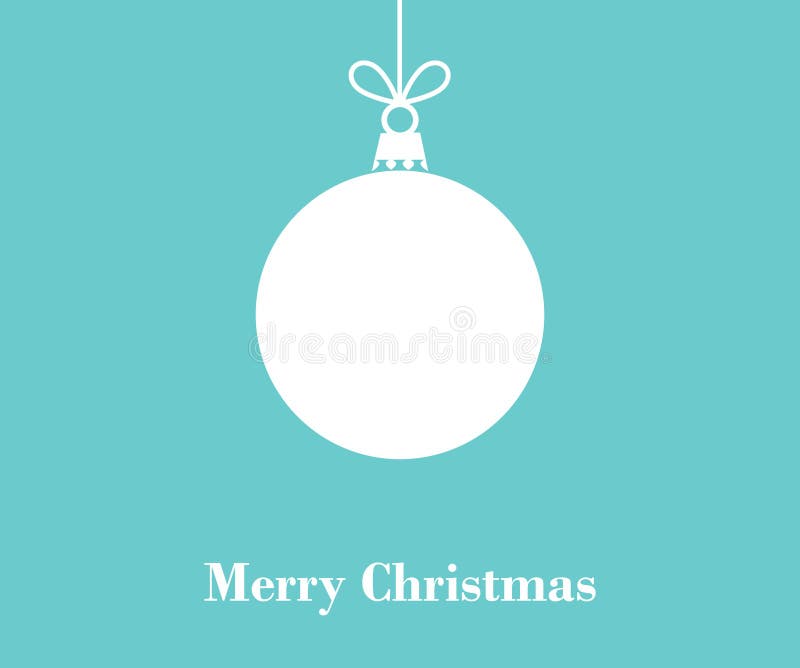 Christmas hanging bauble on blue background