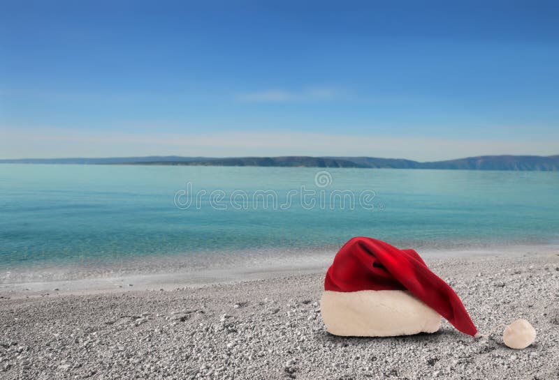 Christmas Hat on the Beach