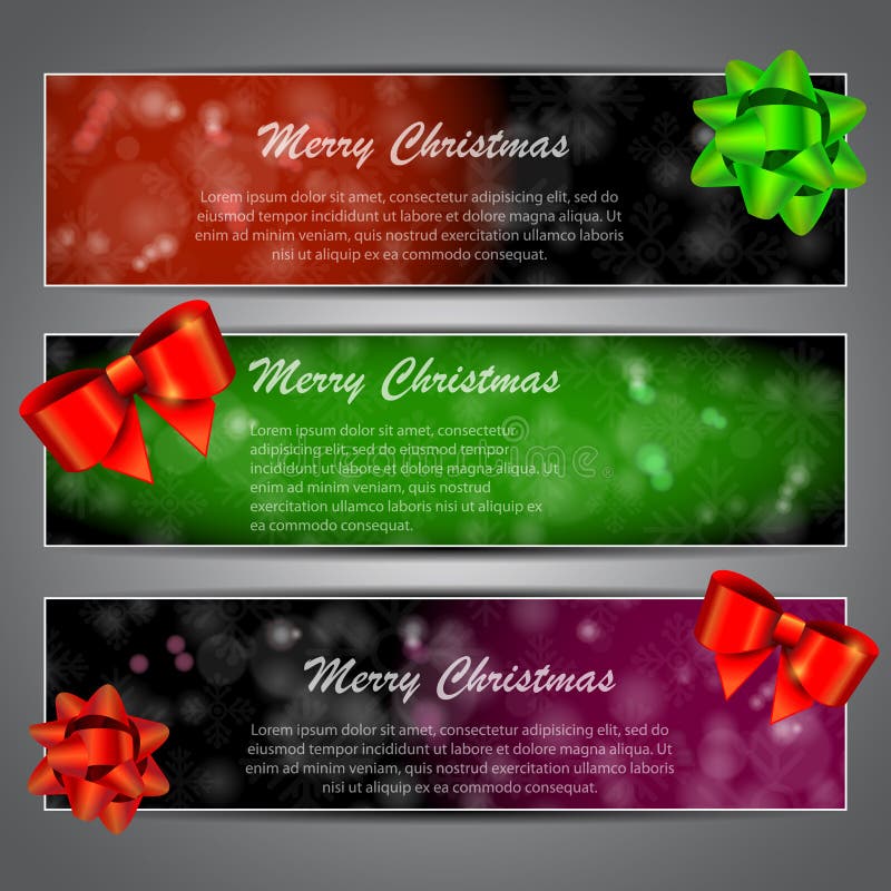 Christmas Header Set stock vector. Illustration of glowing 46010938