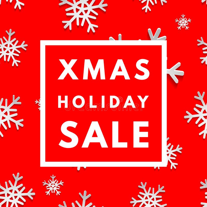 Christmas Holiday Sale Poster. Stock Vector Illustration of banner