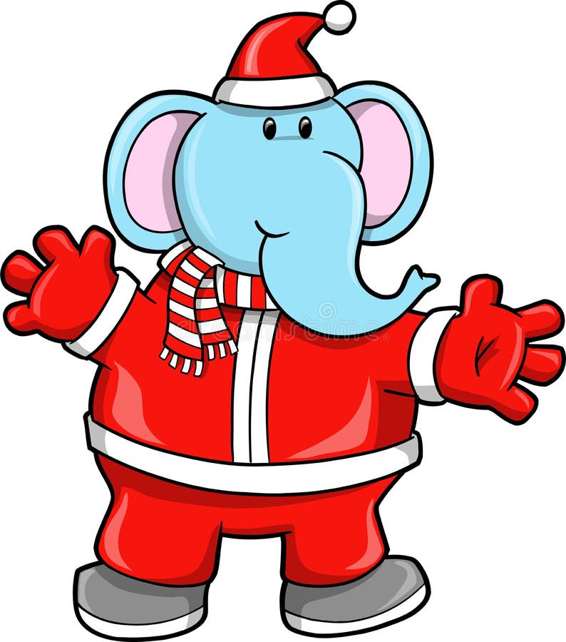 Download Christmas Holiday Santa Elephant Stock Vector ...