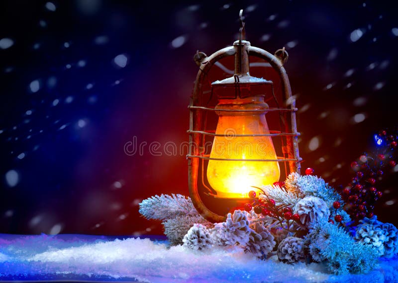 Christmas Lantern stock image. Image of scene, candle - 35833993