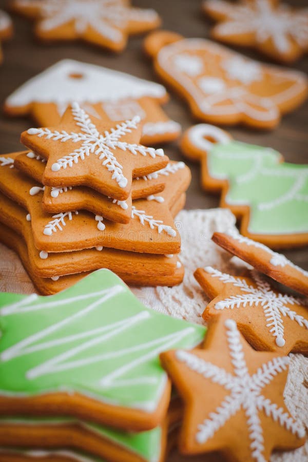 Christmas homemade gingerbread house cookie wooden background stock image Christmas homemade gingerbread house cookie wooden background stock image