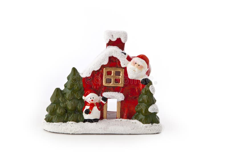 Christmas House Figurine stock image. Image of isolated 61135163