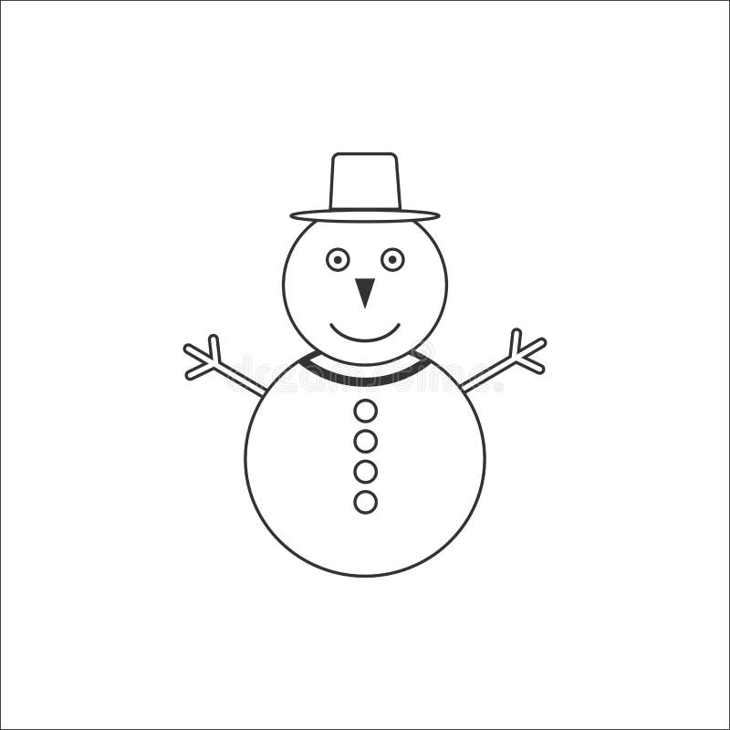 Cute Snowman Line Icon Vector Cute Snowman Outline Sign Concept Ad2