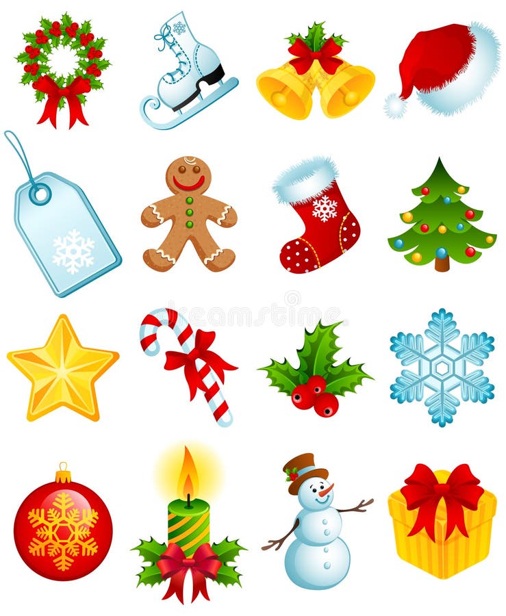 Vektorové ilustrácie súbor vianočné ikony.