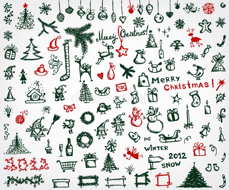christmas sketch icon christmas sketch icon