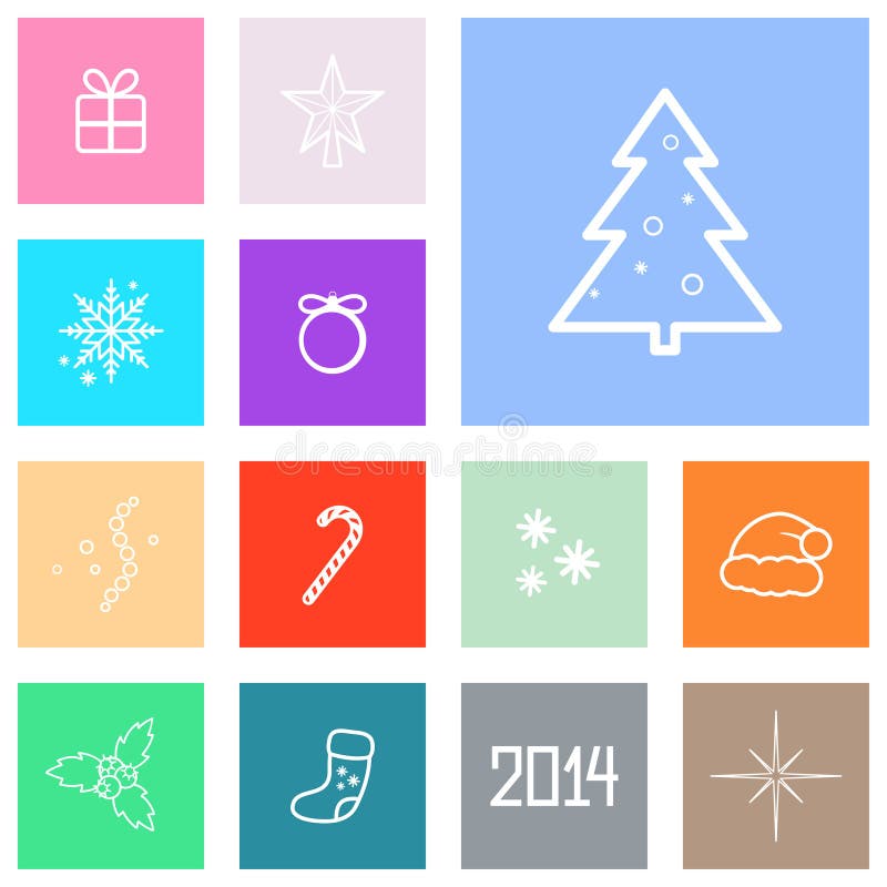 Download Christmas Icons stock vector. Illustration of sock, tree - 33054181
