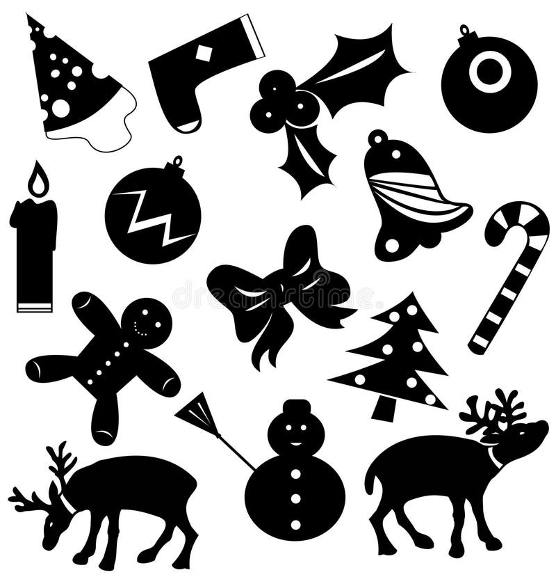 Download Christmas Icons Vector Silhouettes Royalty Free Stock ...
