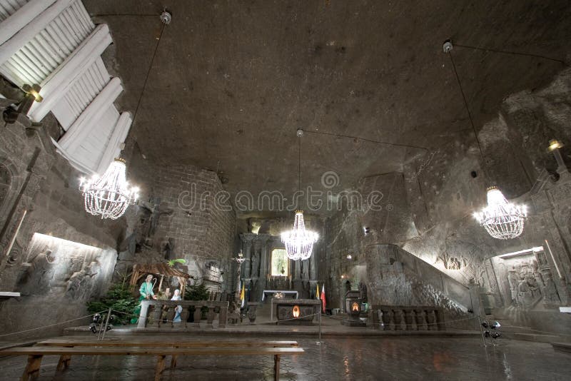 Christmas installation in Wieliczka salt mine