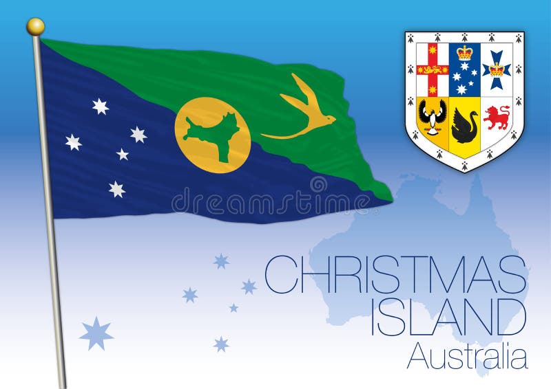 Christmas Island, flag of the state and territory, Australia stock illustration Christmas Island, flag of the state and territory, Australia stock illustration
