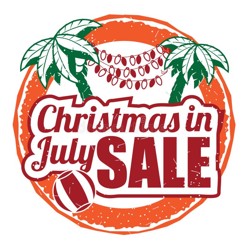 Download Christmas In July Grunge Rubber Stamp On White Background ...