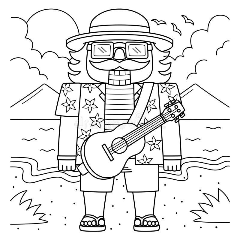Christmas in July the Nutcracker Coloring Page Stock Vector