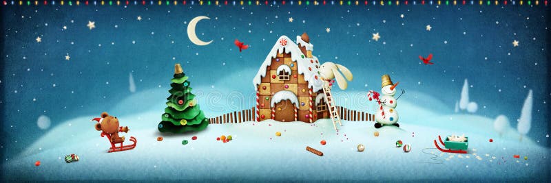 Christmas landscape royalty free stock photos