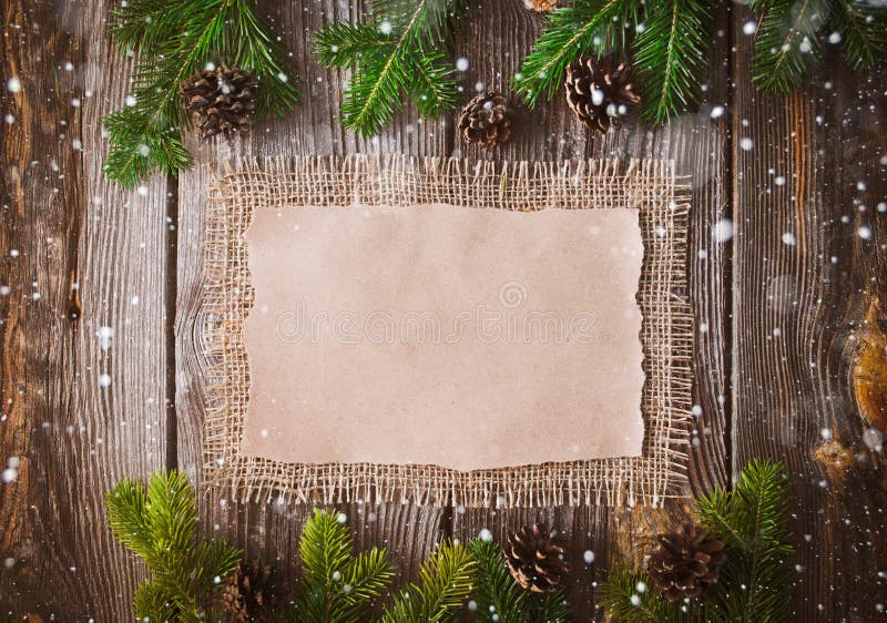 Christmas letter, list, congratulations on a wooden background. free space, mockup new Year.