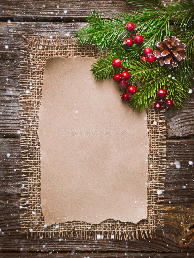 Christmas letter, list, congratulations on a wooden background. free space, mockup new Year.