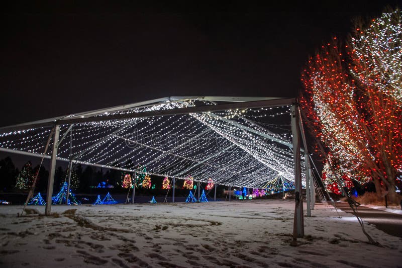 Christmas light shelter stock image. Image of draped 49033751