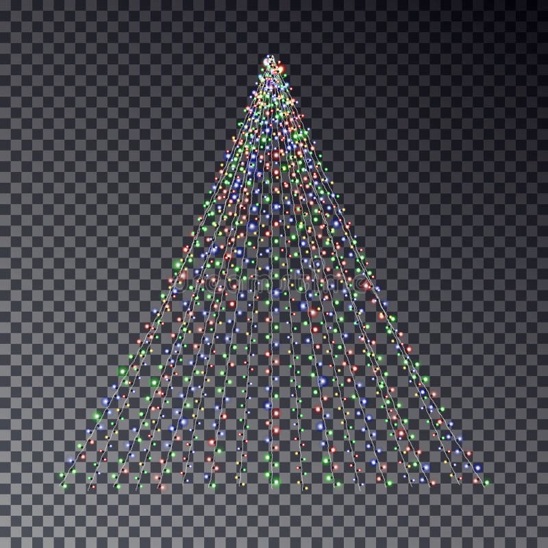Christmas light tree, string light effect. Christmas garland vector. vector illustration