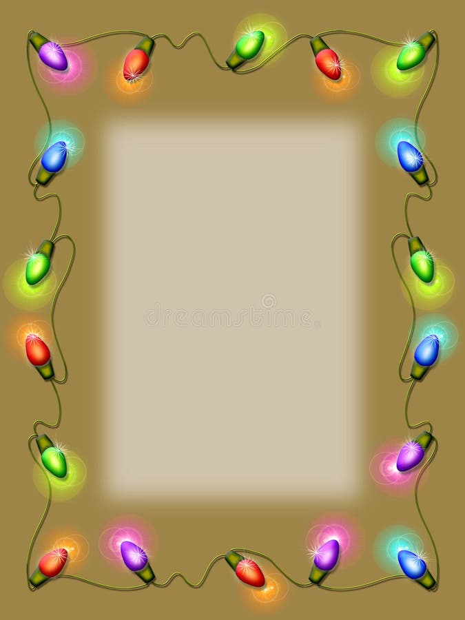 A frame of festive holiday lights. A frame of festive holiday lights