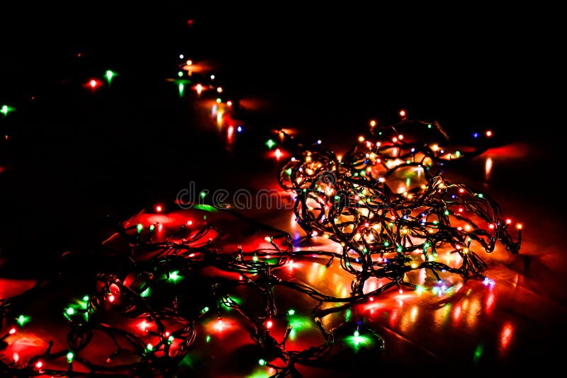 Christmas Lights on Black Background Stock Photo Image of warm, relax