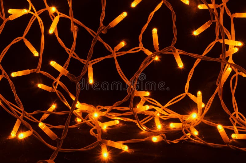 Christmas Lights on a Black Surface Stock Image Image of candid