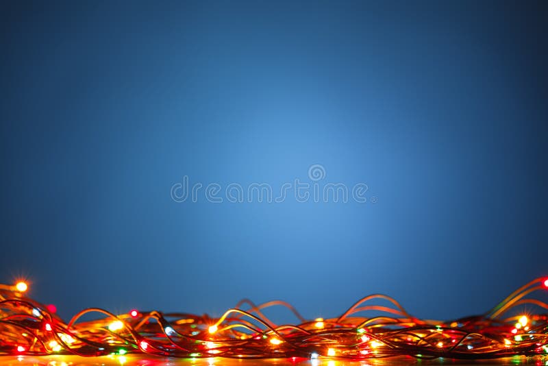 Bright Red Christmas Bauble in Winter Wonderland. Blue Christmas