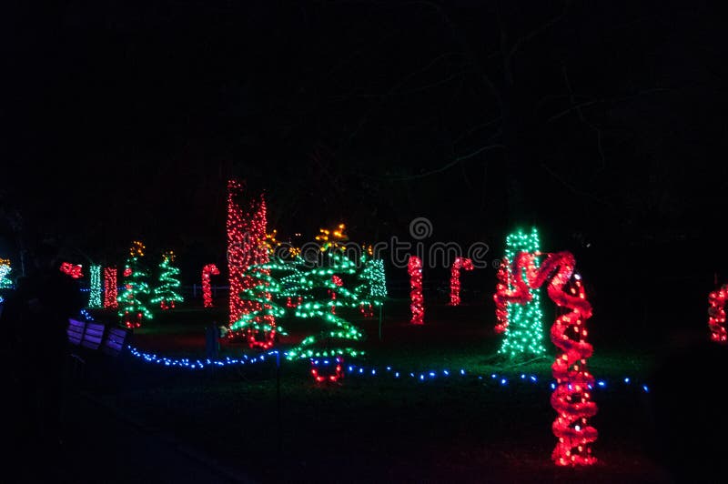 Christmas Lights at Detroit Zoo 11/24/2017 Editorial Stock Image