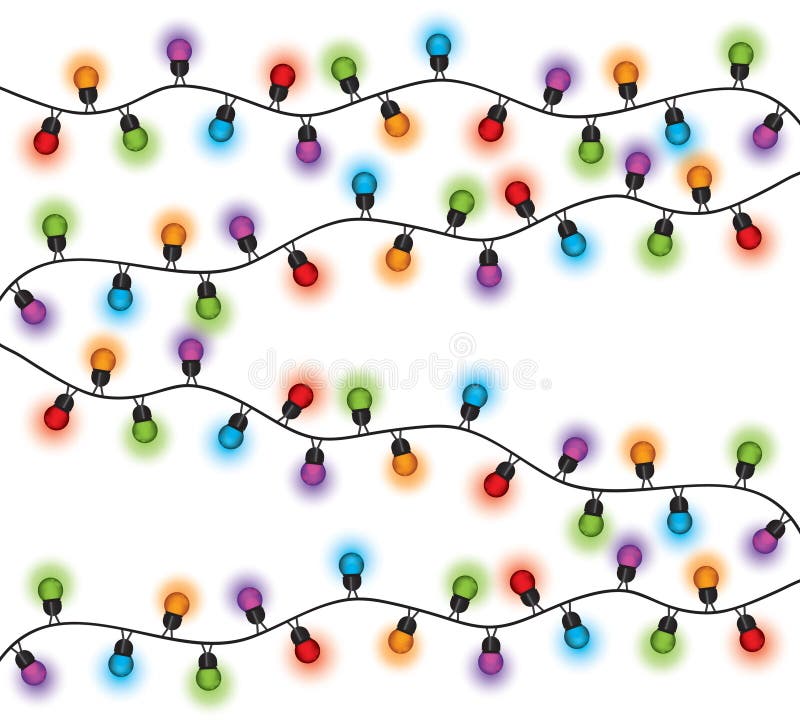 Christmas Lights Different Colors Stock Vector Illustration of party