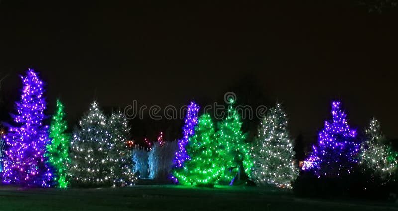 Christmas Lights Festival And Celebration In Hudson Gardens Stock