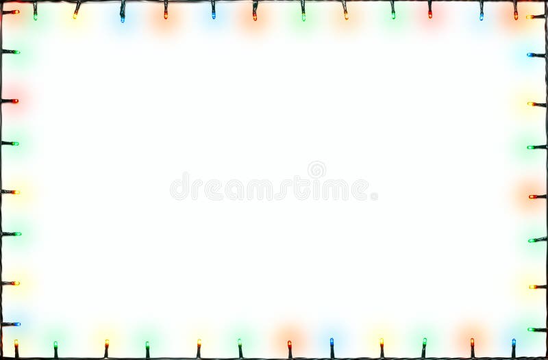 Christmas lights frame stock images