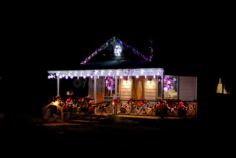 Christmas lights on front of house royalty free stock photos Christmas lights on front of house royalty free stock photos