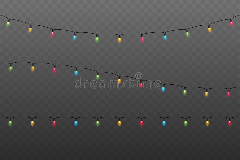 Christmas Lights. Glowing Lights for Xmas Holiday Cards, Banners ...