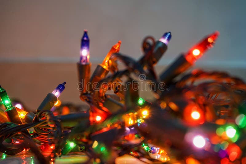 Christmas Lights on the Ground with Various Colors Stock Photo Image of multi, colors 202276332
