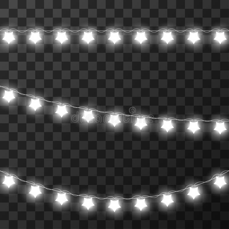 Christmas Lights Isolated on Transparent Background Stock Vector