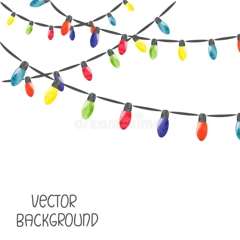 Christmas Lights Isolated on White Background. Stock Vector