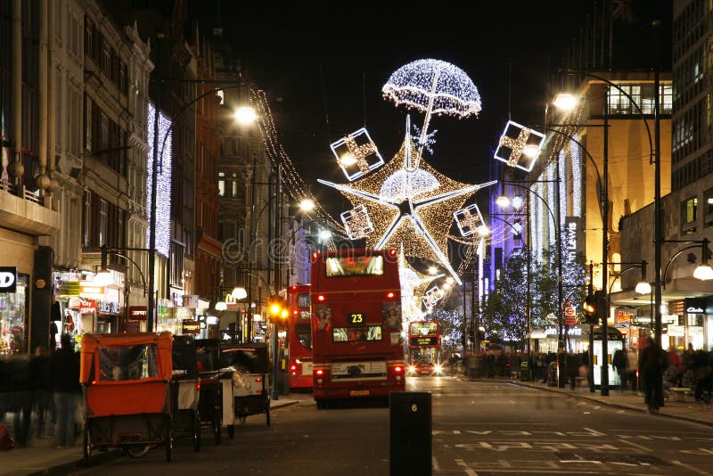 Christmas Lights in London editorial photo. Image of decoration 22073671